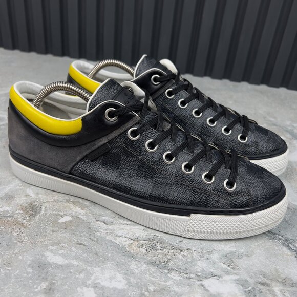 Louis Vuitton Twister Trainers Gray Damier Suede Canvas Leather 7 LV 8 US 41 EU - Picture 6 of 12